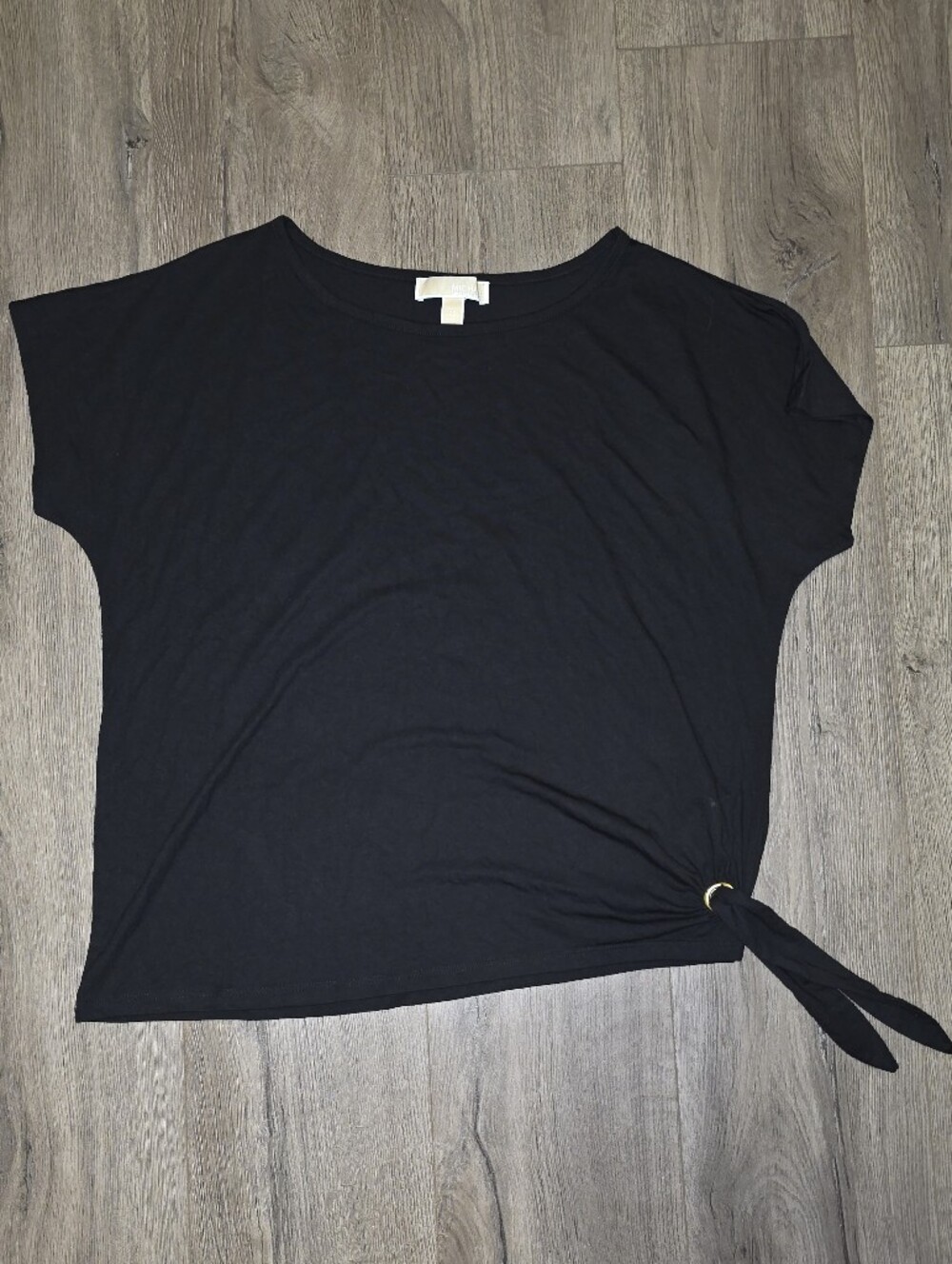 Michael Kors Black Side Tie Short Sleeve Top Women’s